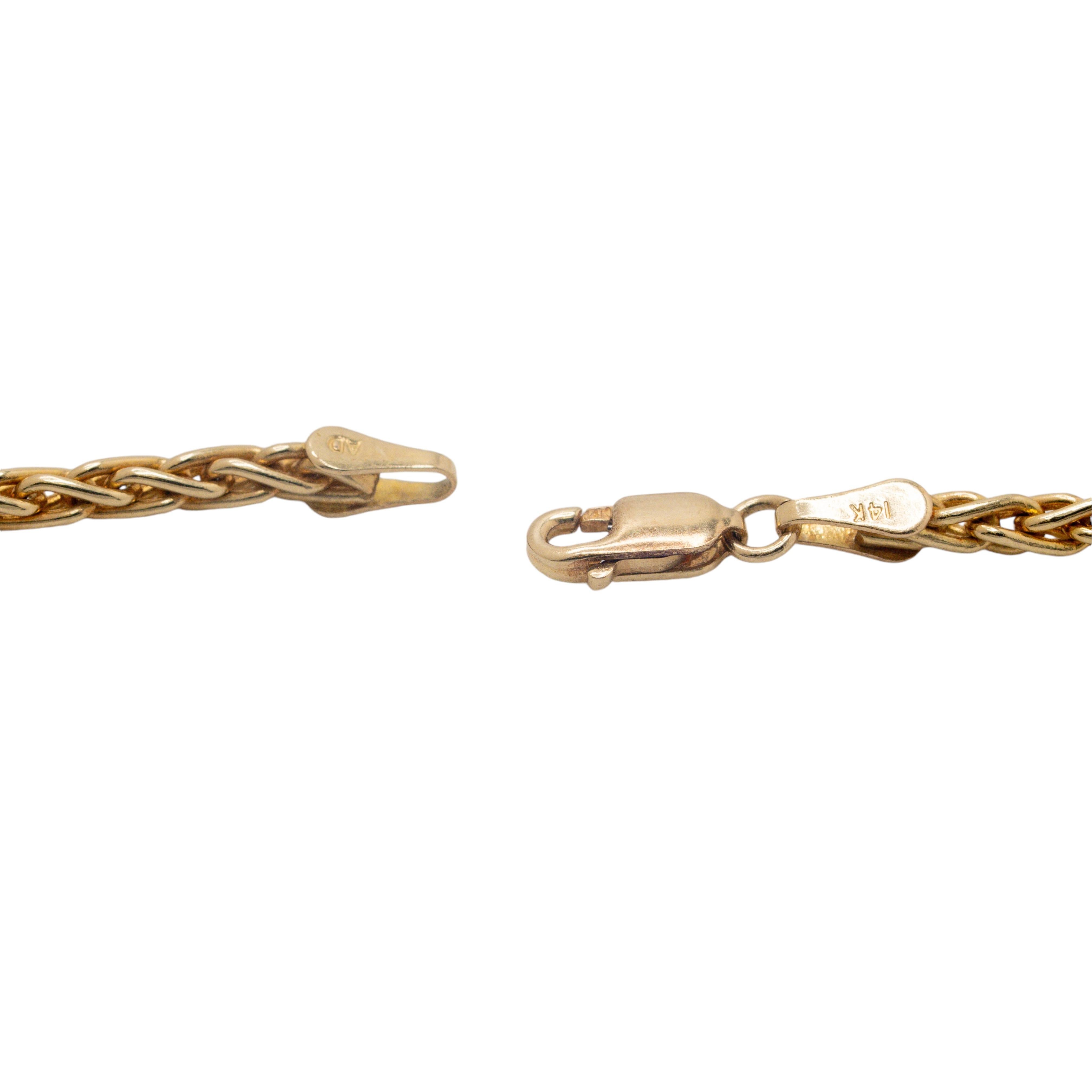 Collier pendentif en or jaune 14 carats avec améthyste et diamants Unisexe en vente
