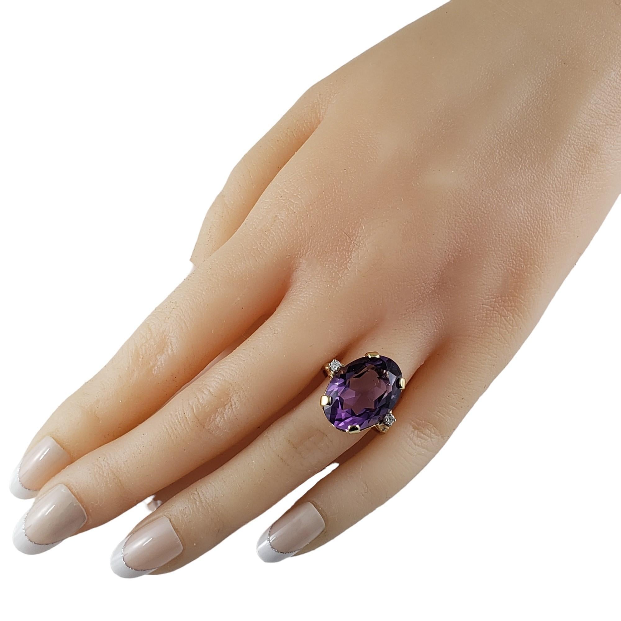 14K Yellow Gold Amethyst and Diamond Ring Size 7  #16328 For Sale 1