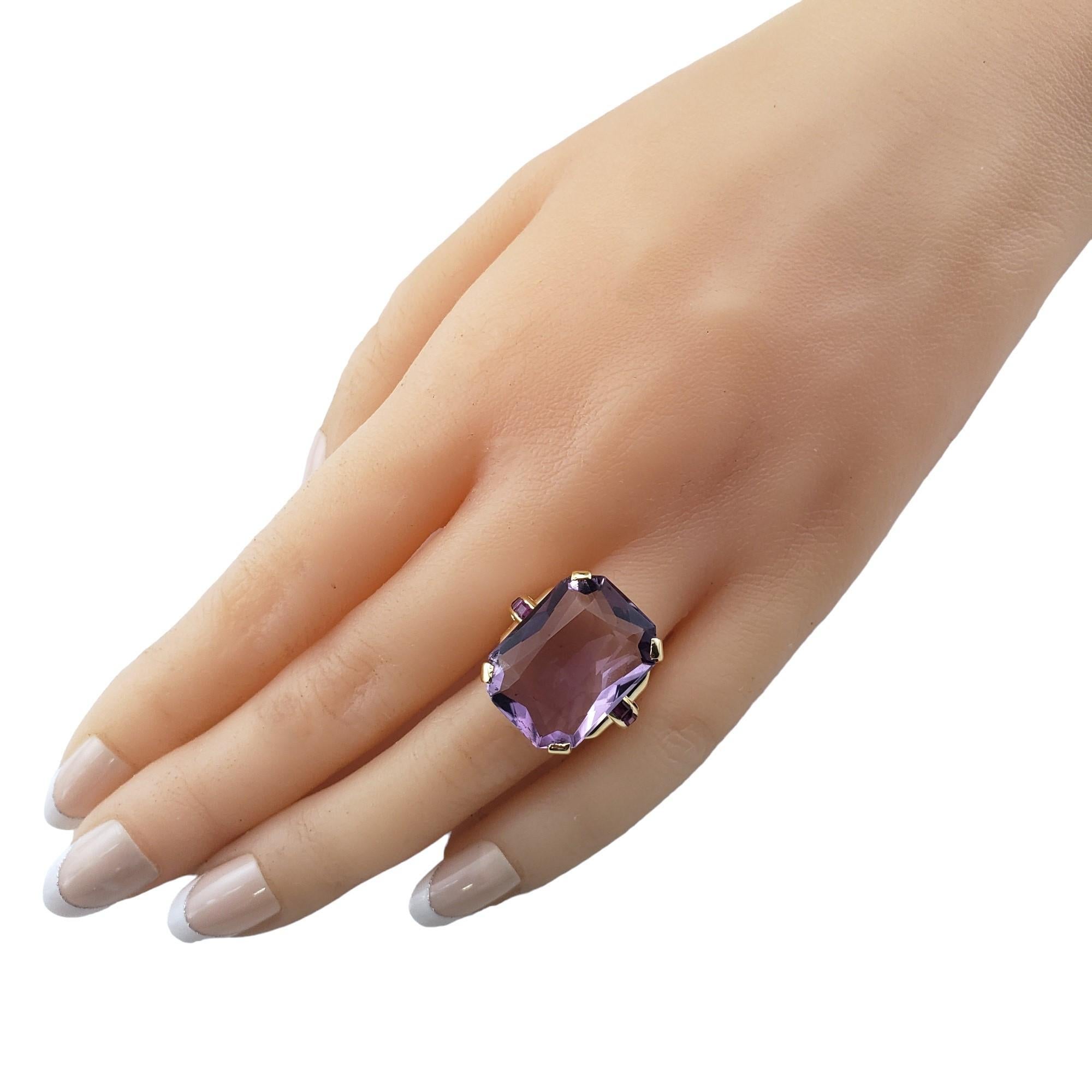  14K Yellow Gold Amethyst and Garnet Ring Size 6.75 #15463 For Sale 2
