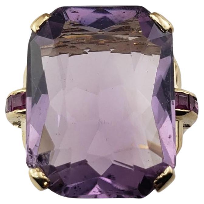  14K Yellow Gold Amethyst and Garnet Ring Size 6.75 #15463
