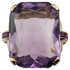 Vintage  14K Yellow Gold Amethyst and Garnet Ring Size 6.75 #15463