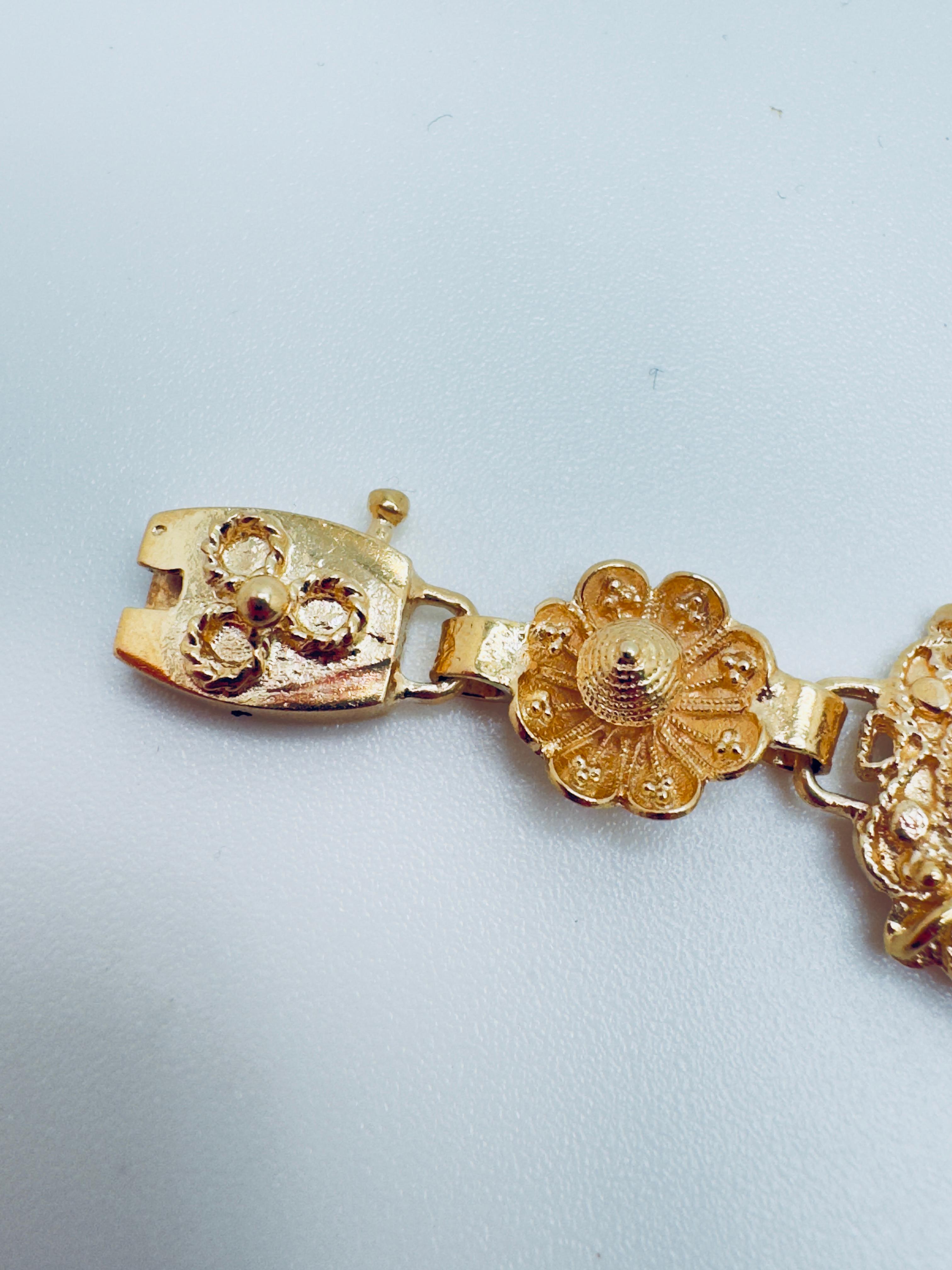 Pulsera Amatista Oro Amarillo 14K, Piedras 10x6mm Art Decó en venta