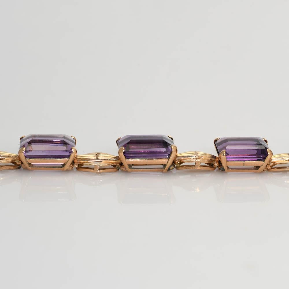 14K Gelbgold Amethyst-Armband 36,2gr für Damen oder Herren