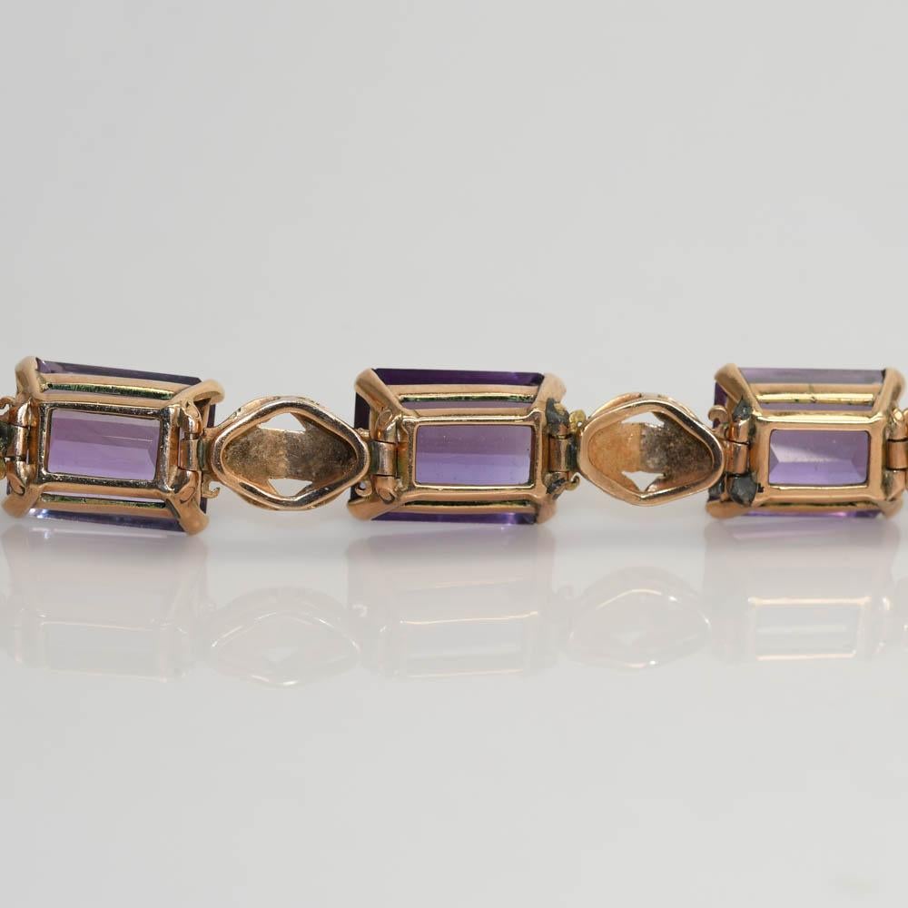 14K Gelbgold Amethyst-Armband 36,2gr 1