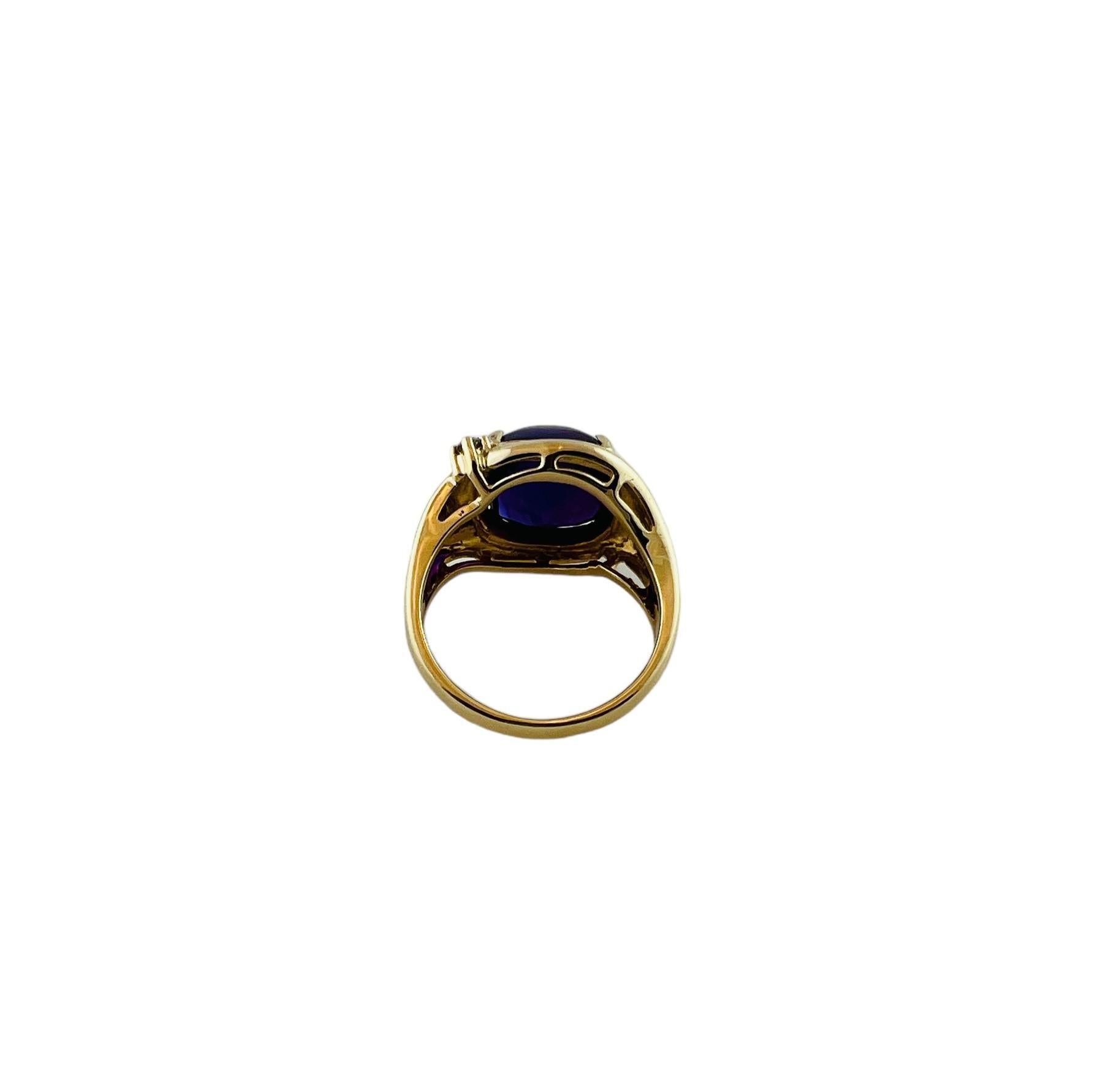 14K Yellow Gold Amethyst Diamond Ring Size 6.25 #15670 For Sale 1