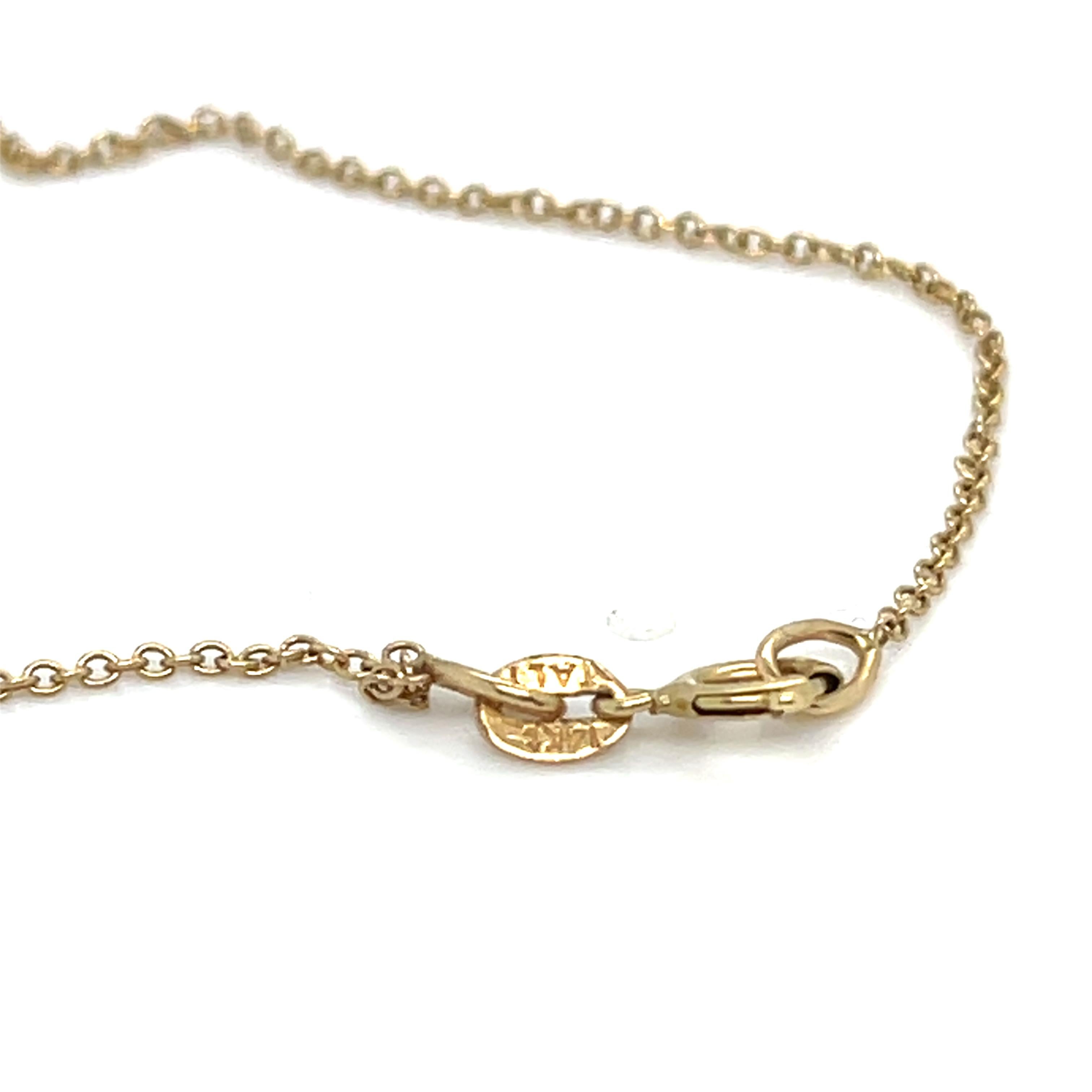Collana con ciondolo a goccia di ametista in oro giallo 14k e oro 18k 18