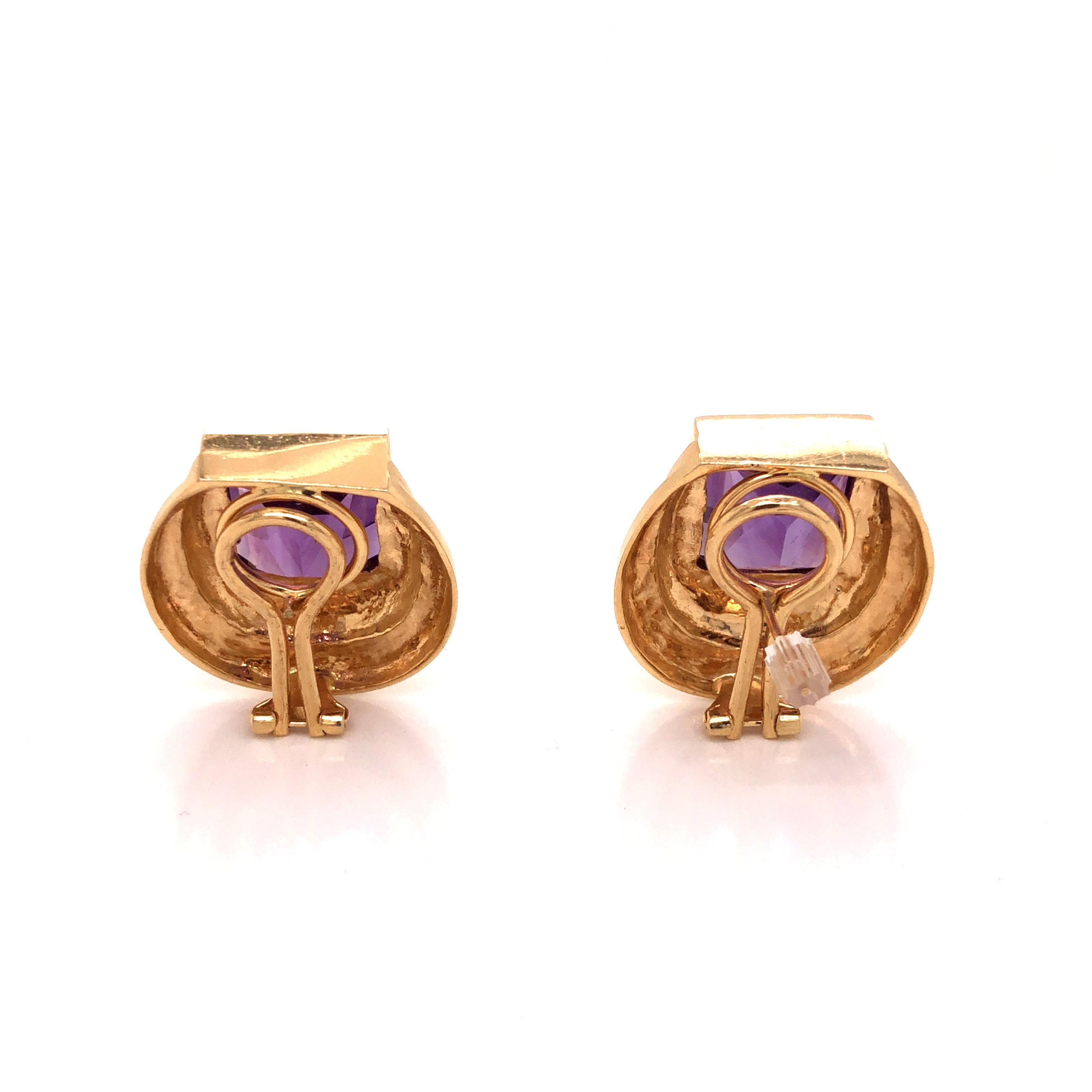 14 karat gold amethyst earrings