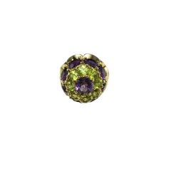14K Yellow Gold Amethyst & Peridot Ring Size 7 #16327