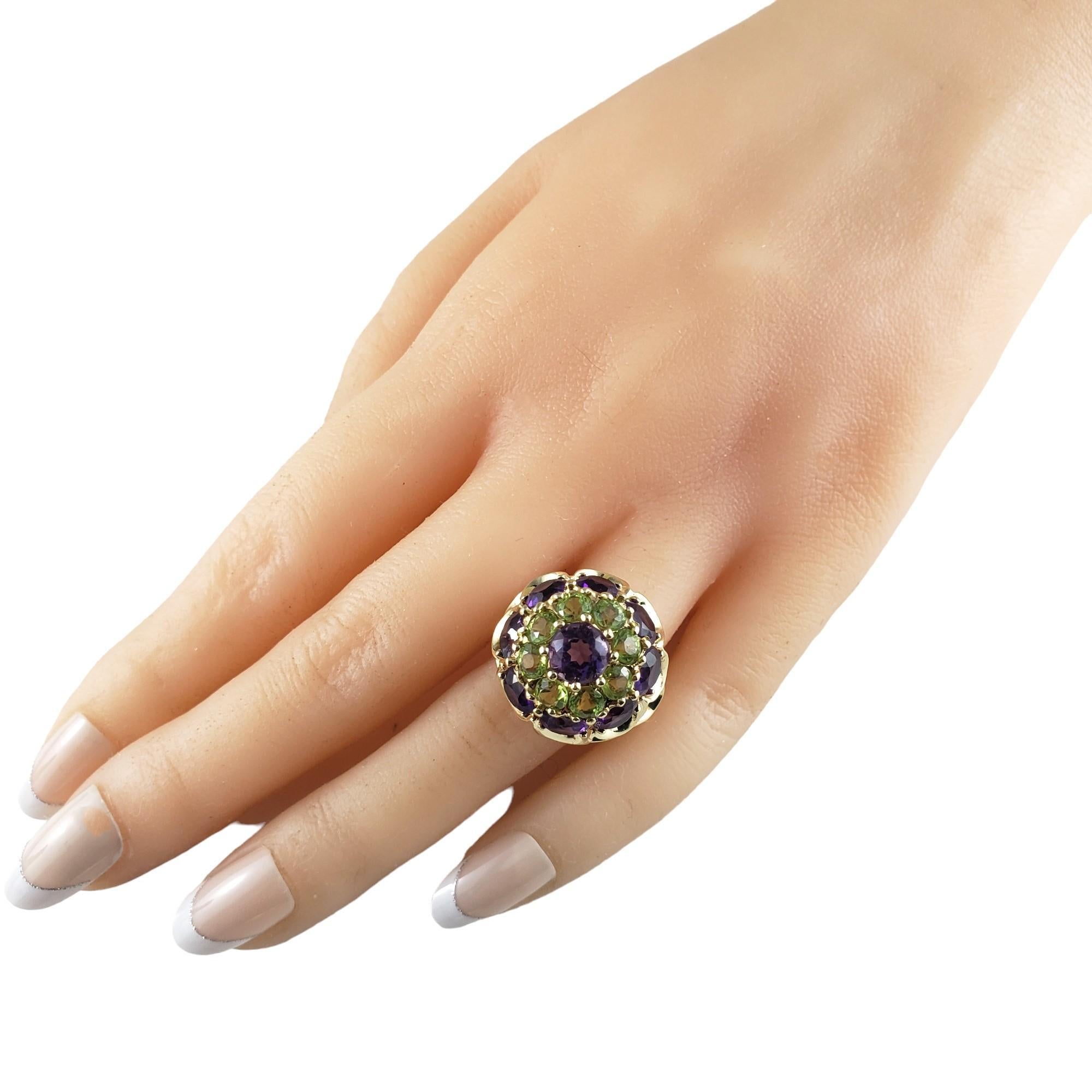 14K Yellow Gold Amethyst & Peridot Ring Size 7 #16327 For Sale 2