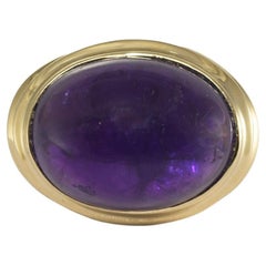 Bague en or jaune 14 carats avec améthyste 12,9 g