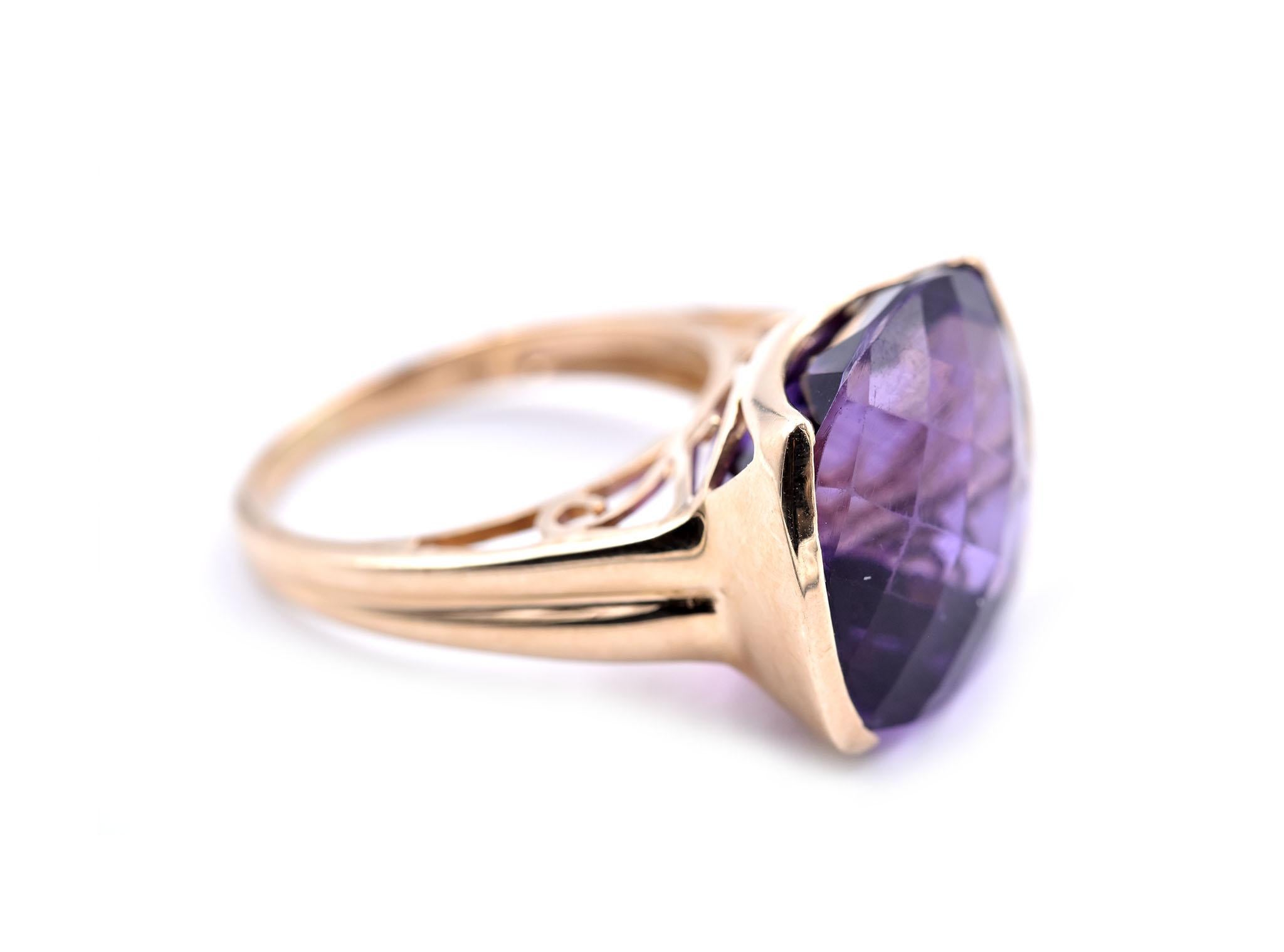 14 karat gold amethyst rings