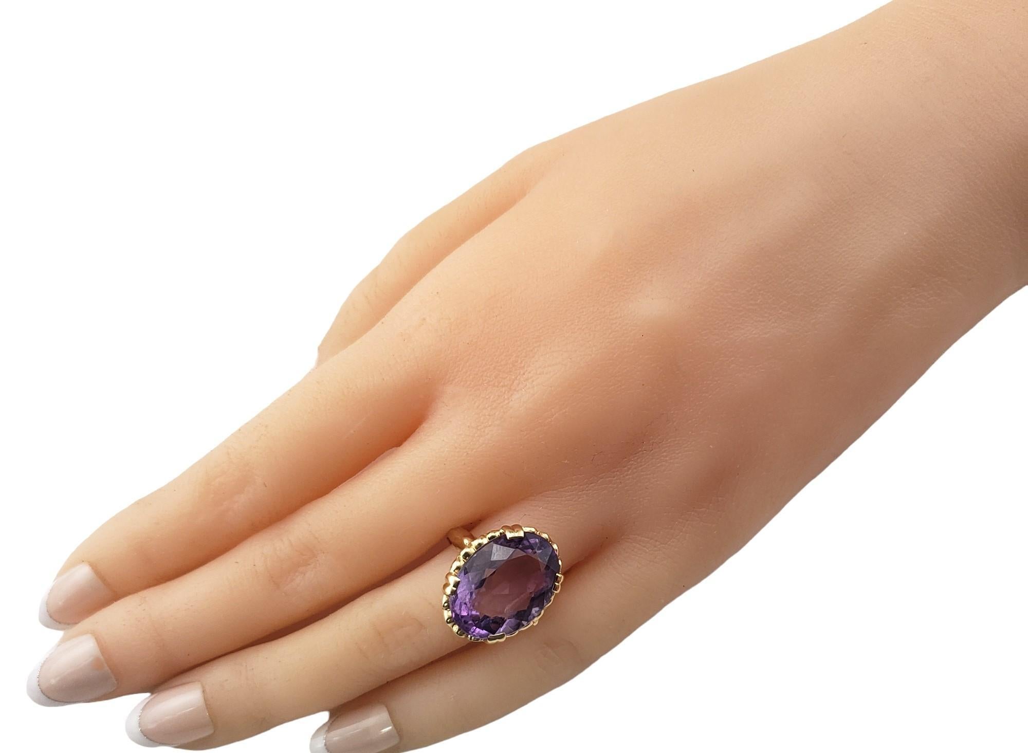  14K Yellow Gold Amethyst Ring Size 6.75 #15468 For Sale 2