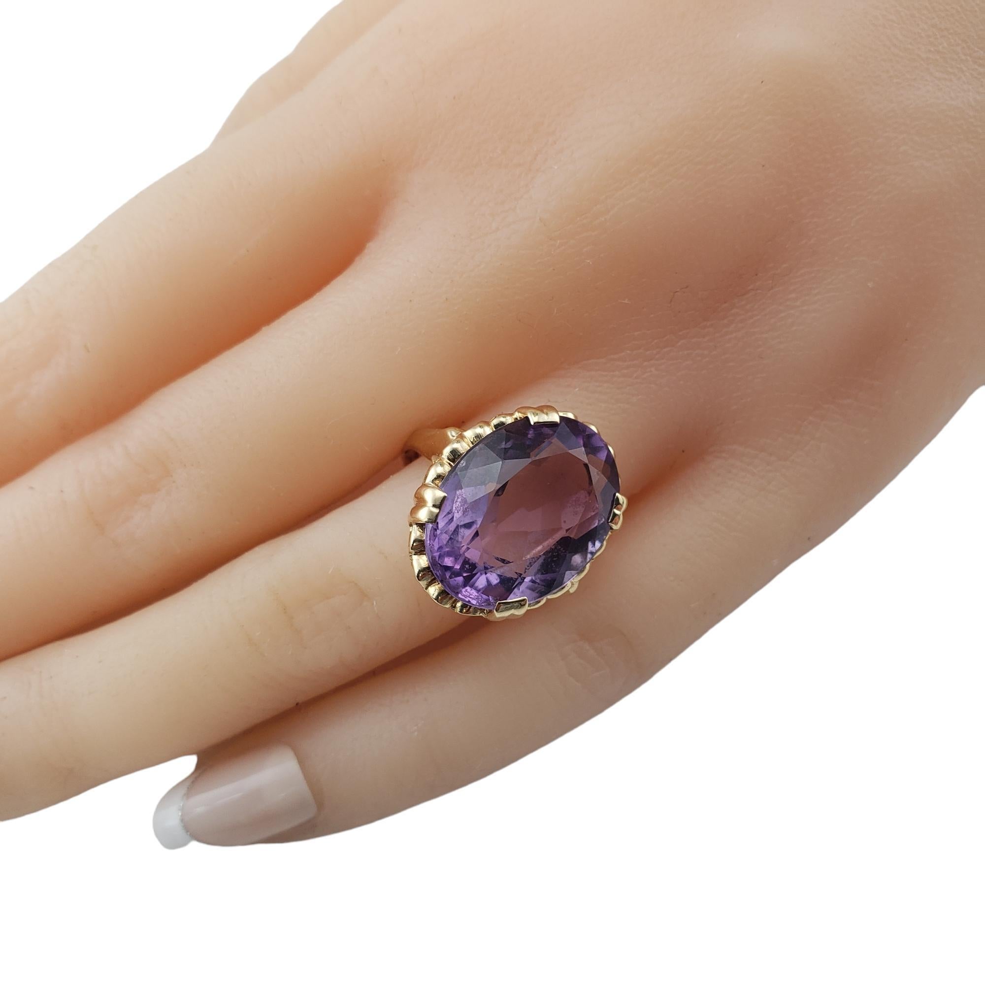  14K Yellow Gold Amethyst Ring Size 6.75 #15468 For Sale 3