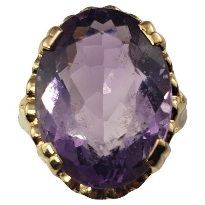  14K Yellow Gold Amethyst Ring Size 6.75 #15468 For Sale