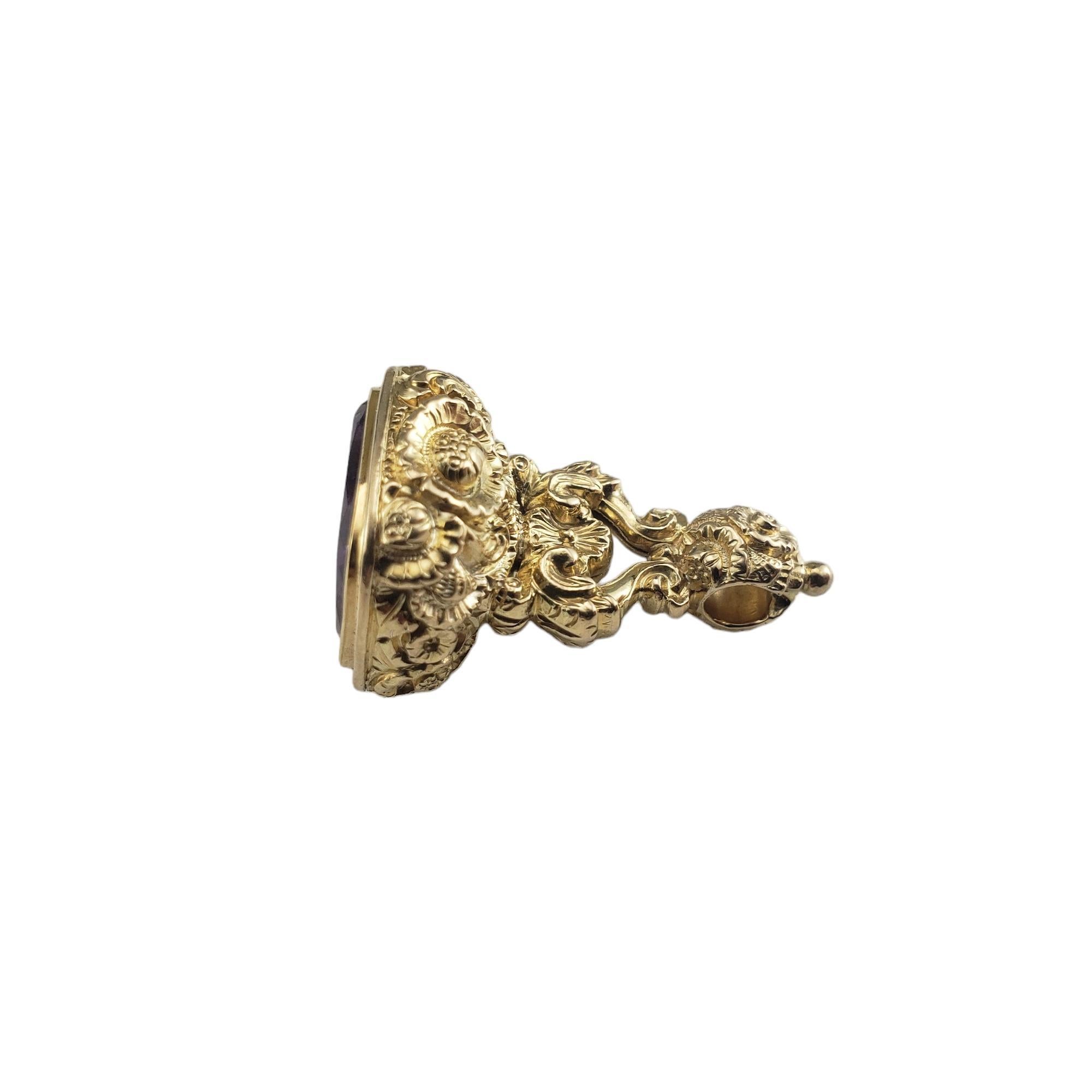 14K Gelbgold Amethyst-Siegel-Siegel-Fob #16241 für Damen oder Herren im Angebot