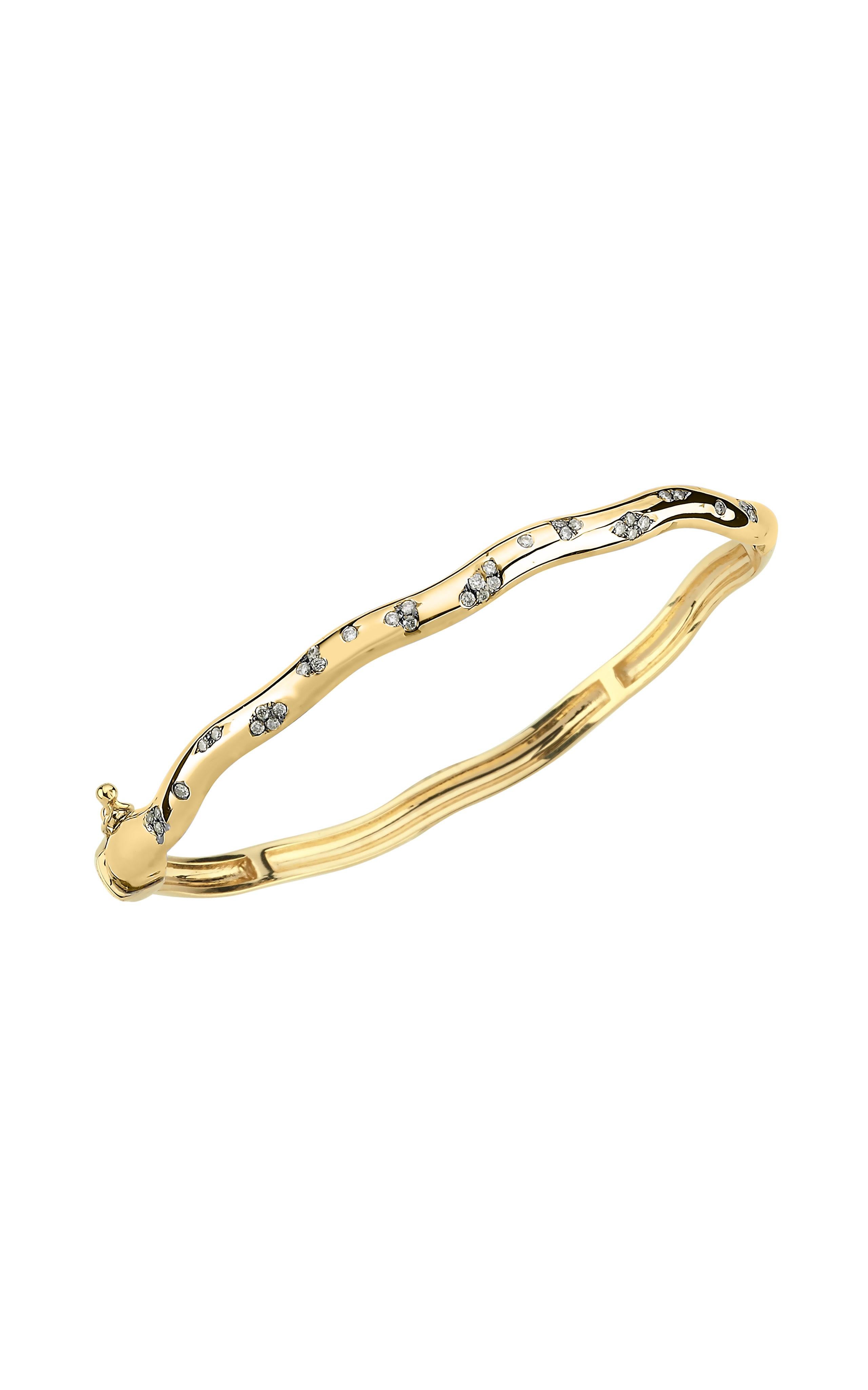 Bracelet jonc Amorph en or jaune 14 carats avec 0,26 carat de diamants Neuf - En vente à Okmeydanı, 34
