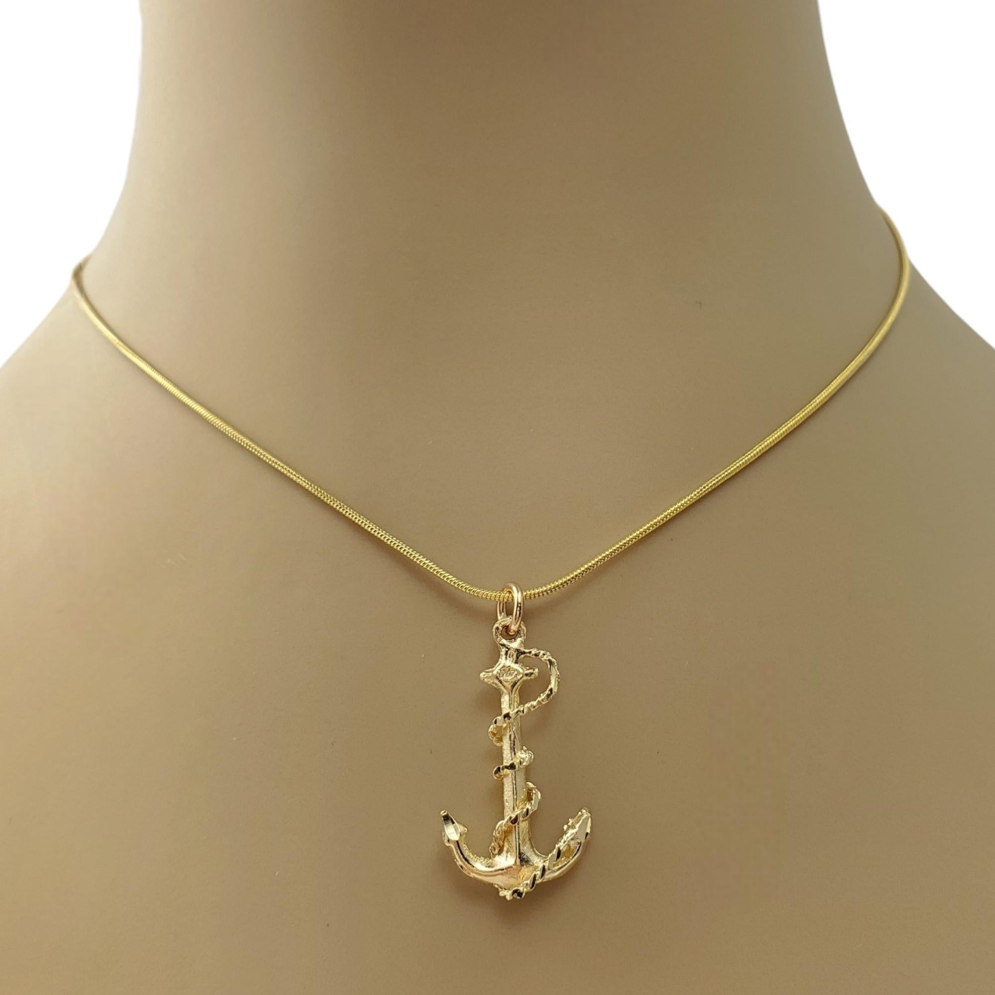 14K Yellow Gold Anchor Charm #16590 For Sale 2
