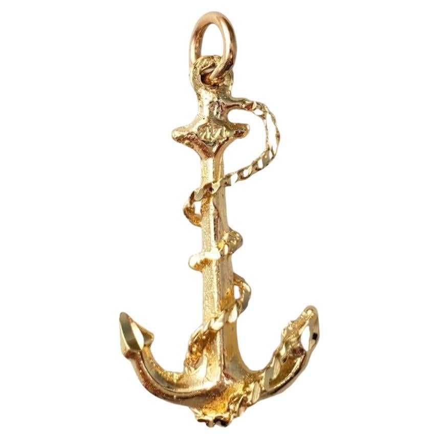 14K Yellow Gold Anchor Charm #16590 For Sale