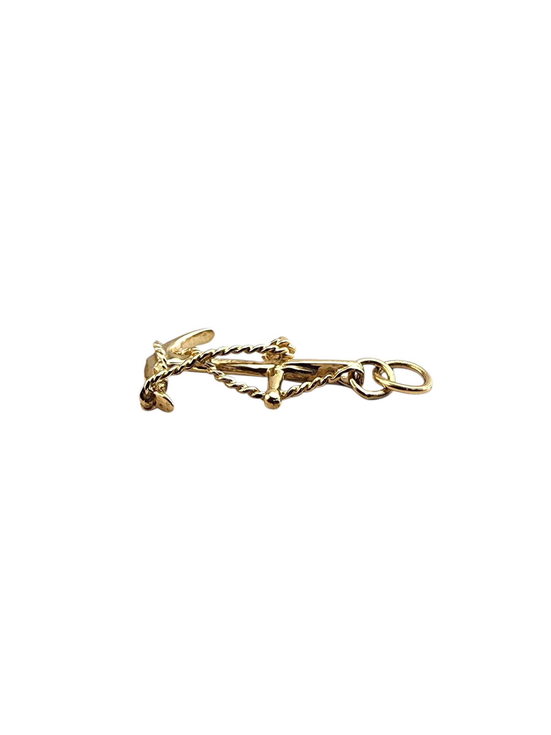 Charm ad ancora in oro giallo 14K #22496 in vendita 1