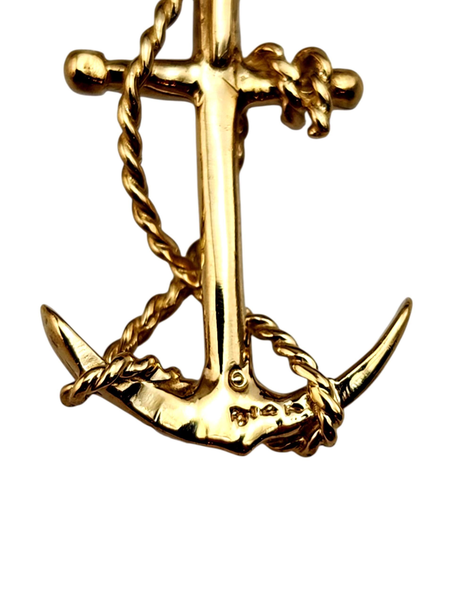 Charm ad ancora in oro giallo 14K #22496 in vendita 2