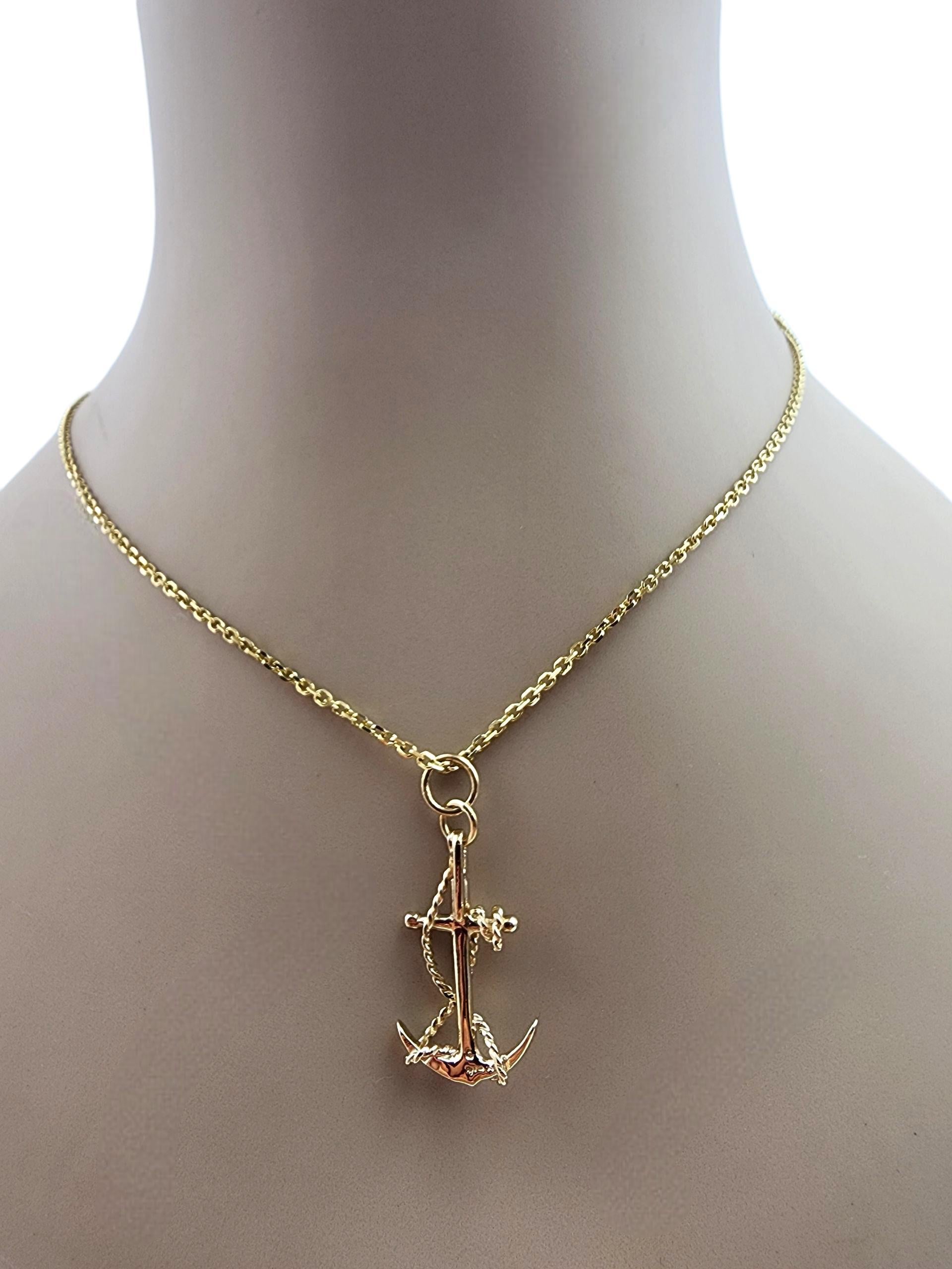 Charm ad ancora in oro giallo 14K #22496 in vendita 3