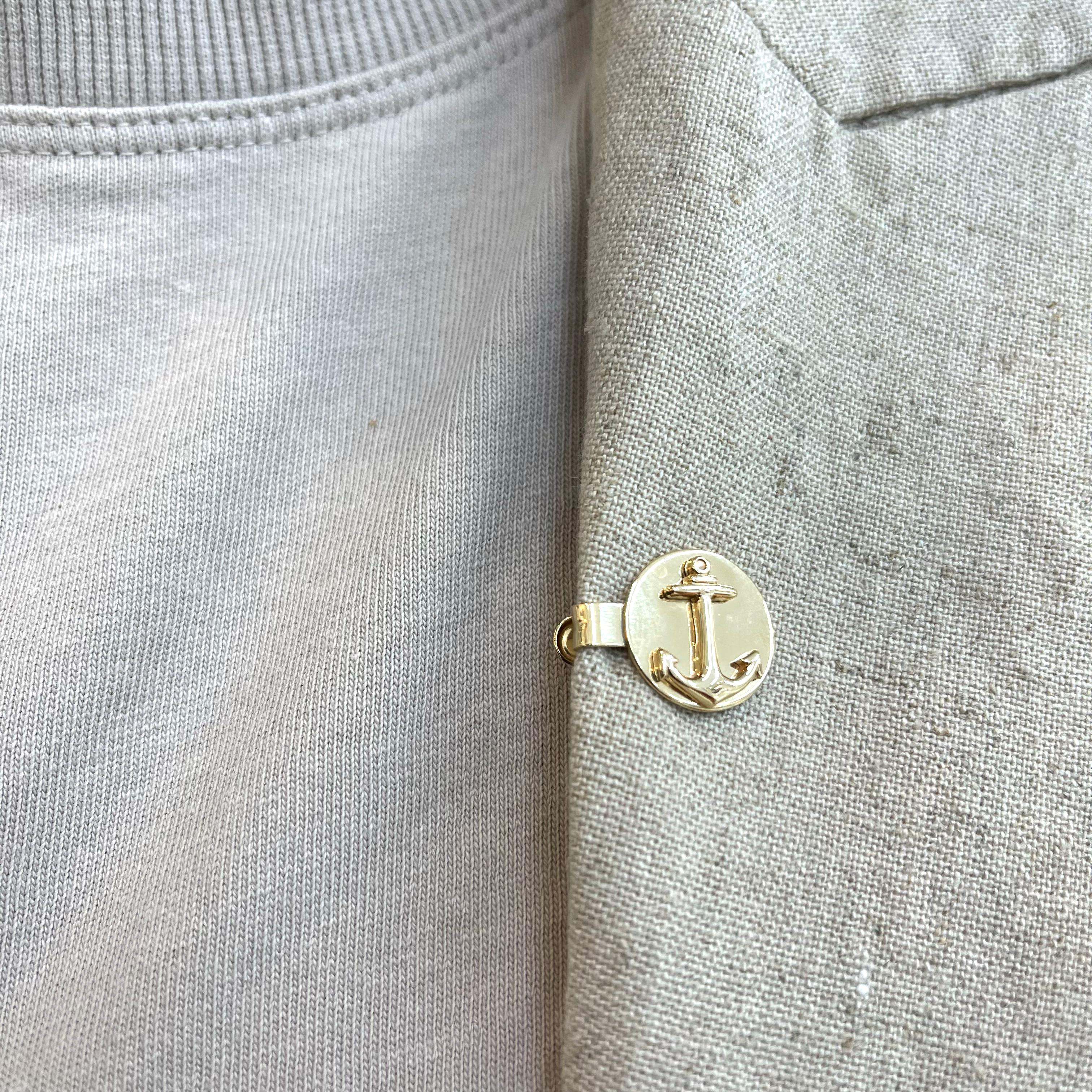 Men's 14K Yellow Gold Anchor Clip For Sale