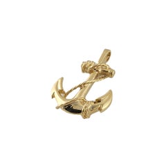 14K Yellow Gold Anchor Pendant