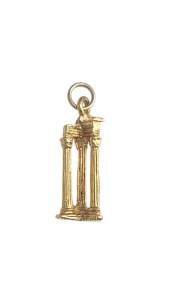 14K Yellow Gold Ancient Ruins Columns Charm #21069