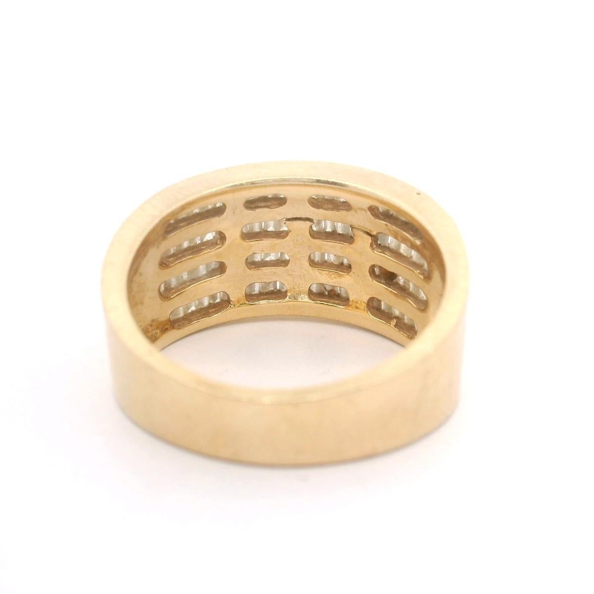 Women's 14k Yellow Gold and 0.75ct Diamond Graduated Band Ring Size 6.5