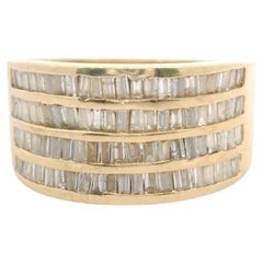 14k Yellow Gold and 0.75ct Diamond Graduated Band Ring Size 6.5