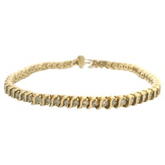 Bracelet de tennis en or jaune 14k et diamant 1.5cttw Vintage S Link 7.25"