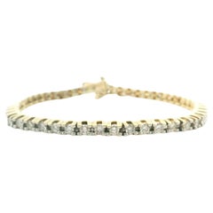 Bracelet Tennis Vintage en or jaune 14k et diamant 2.5cttw 7.25"