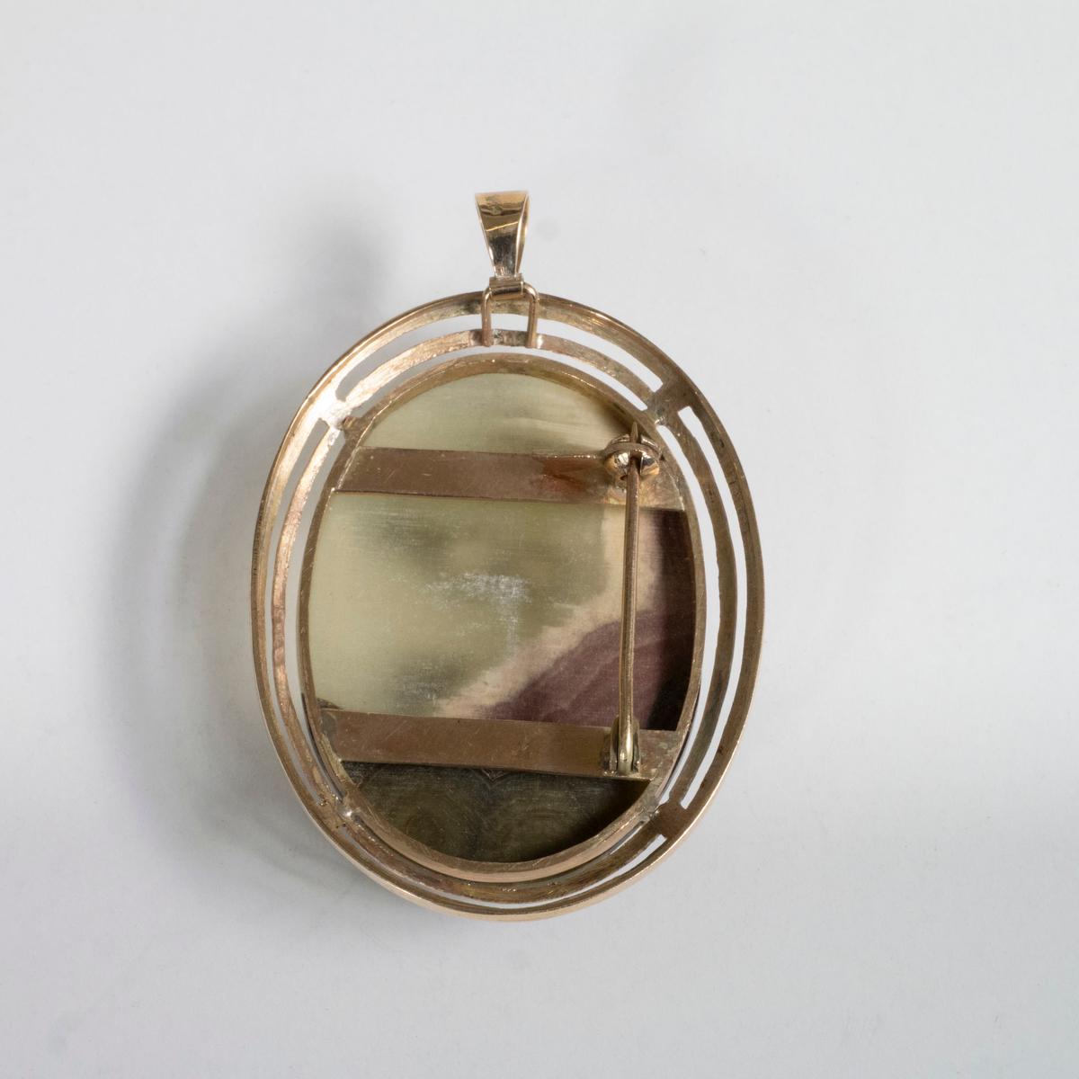 14K Yellow Gold and Agate Ladies' Ring and Brooch Set For Sale 8