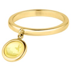 Anello Charme Antiques e oro giallo 14k con sigillo