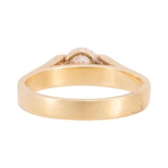 14K Yellow Gold and Bezel Set Vintage Diamond Engagement Ring