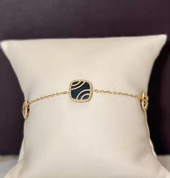 14K Yellow Gold and Black Onyx Chain Bracelet