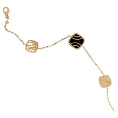 14K Yellow Gold and Black Onyx Chain Bracelet