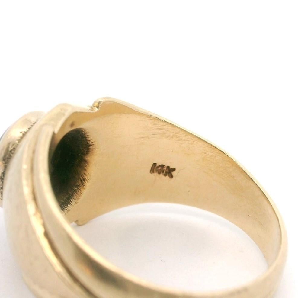 14k Gelbgold und schwarzer Sternsaphir 9,2 g Vintage-Ring Größe 9 Damen