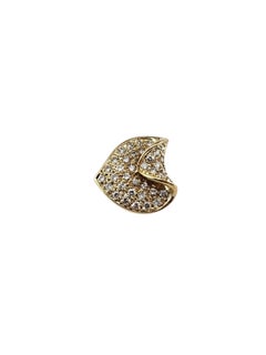 14K Yellow Gold and Diamond Abstract Heart Pendant #25415