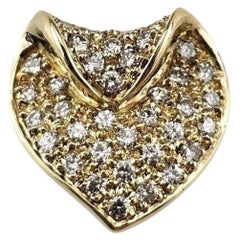 14K Yellow Gold and Diamond Abstract Heart Pendant #25415