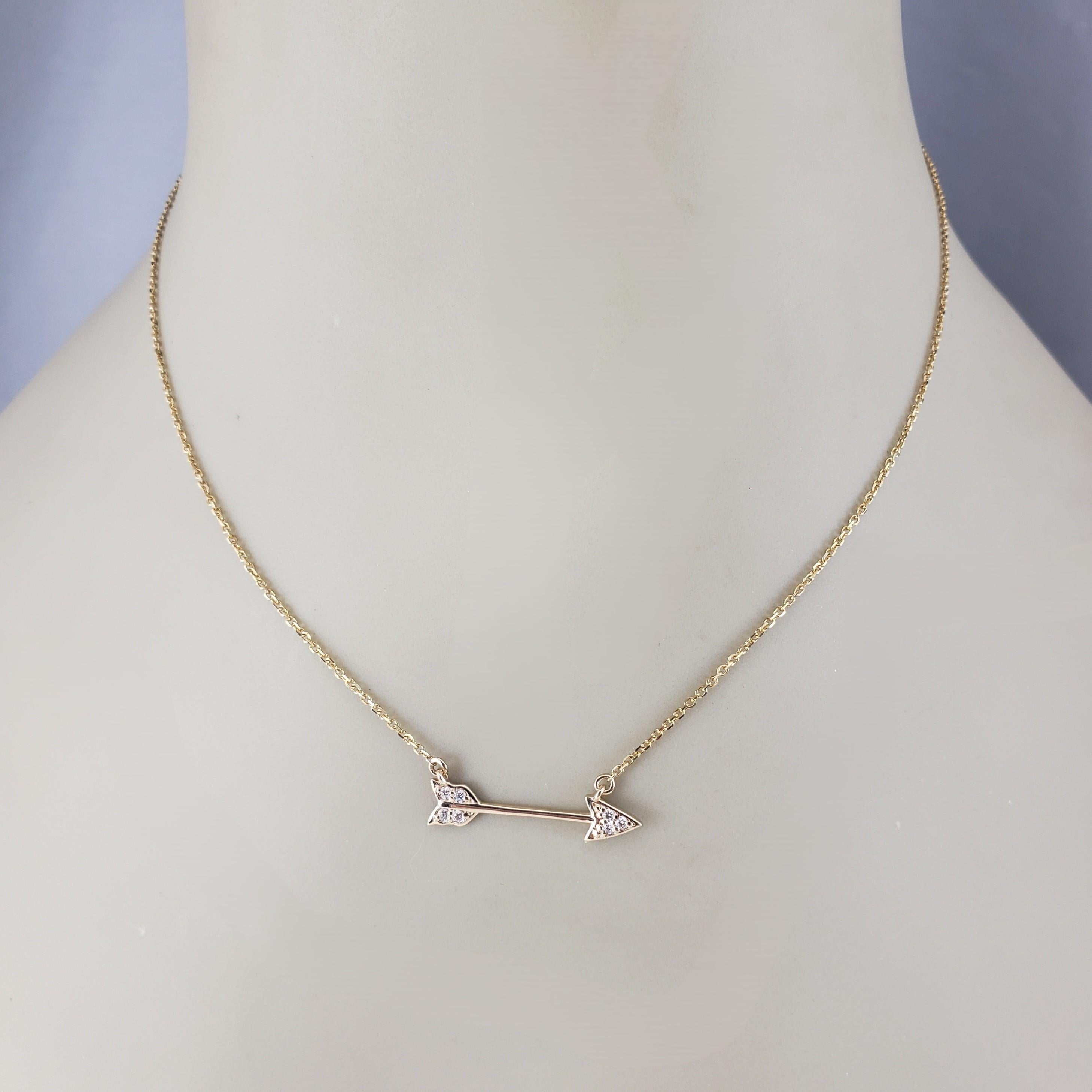 Donna Collana Arrow in oro giallo 14K e diamanti #23190 in vendita