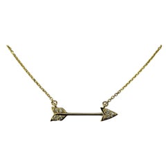 14K Yellow Gold and Diamond Arrow Necklace #23190
