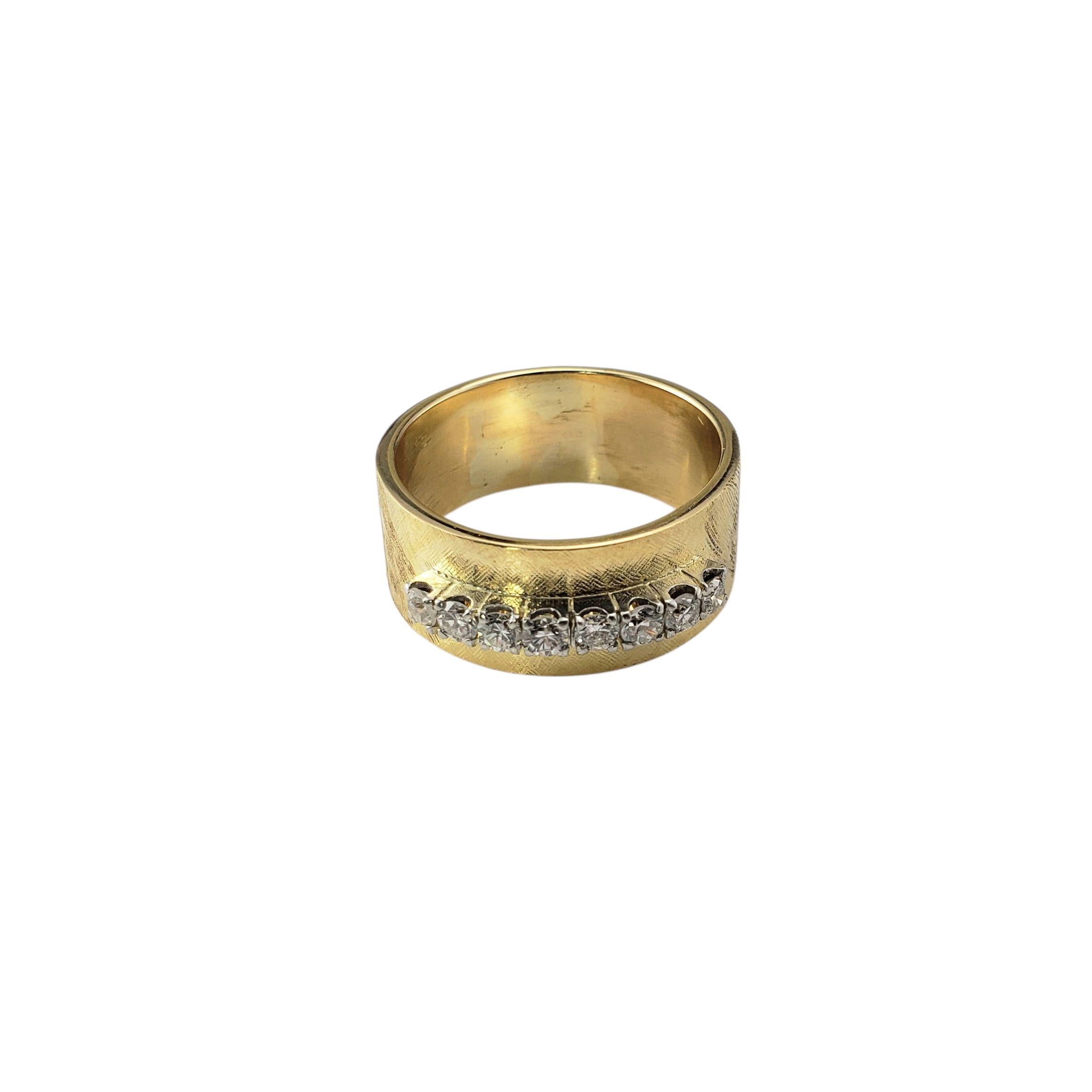 Taille brillant Bague en or jaune 14K et diamant Taille 7.25 #22471 en vente