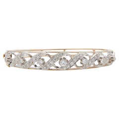 14K Yellow Gold and Diamond Bangle Bracelet