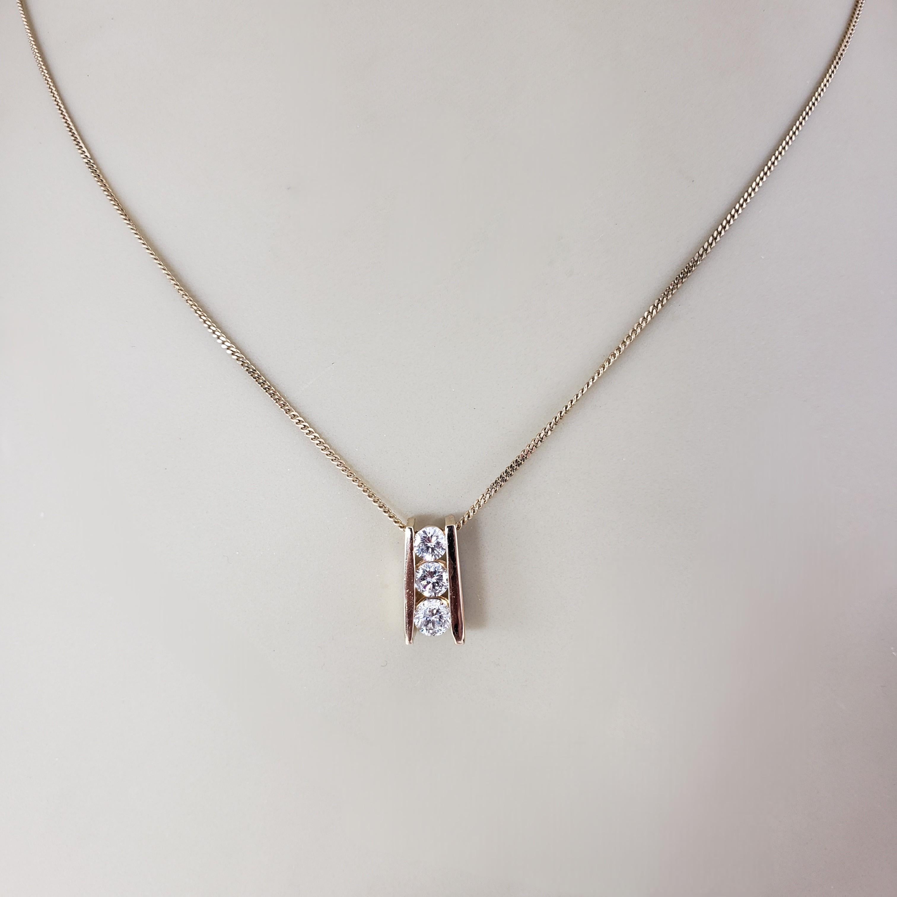 Pendentif Barre en or jaune 14K et diamants #23032 Bon état - En vente à Washington Depot, CT