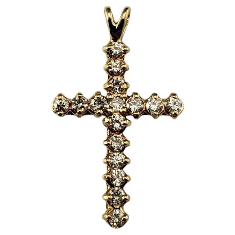 14K Yellow Gold and Diamond Cross Pendant #20405