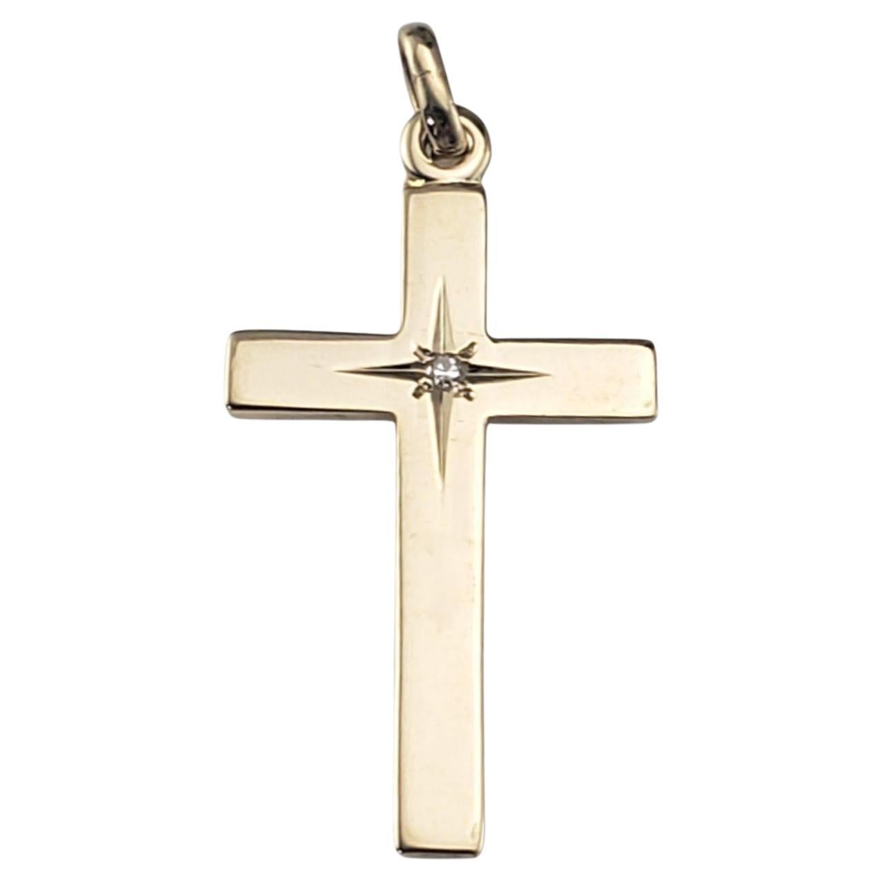 14K Yellow Gold and Diamond Cross Pendant #22656