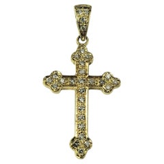 14K Yellow Gold and Diamond Cross Pendant #23020