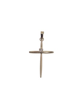 14K Yellow Gold and Diamond Cross Pendant #24131