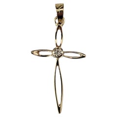 14K Yellow Gold and Diamond Cross Pendant #24488